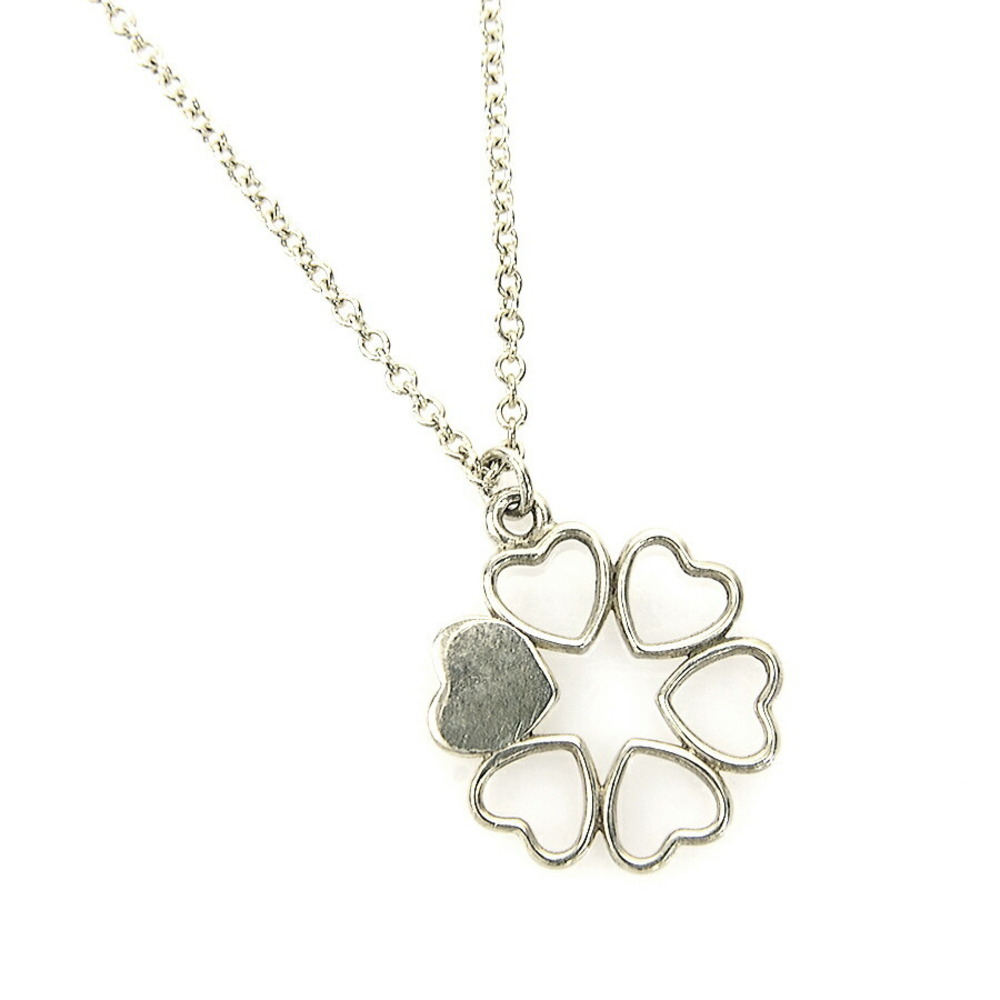 Tiffany Co Heart Clover Necklace Sterling Silver